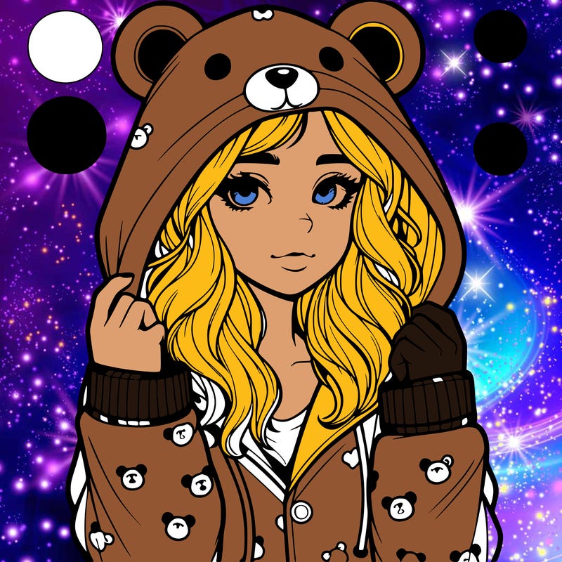 realistic girl in a animal pjs hoodie