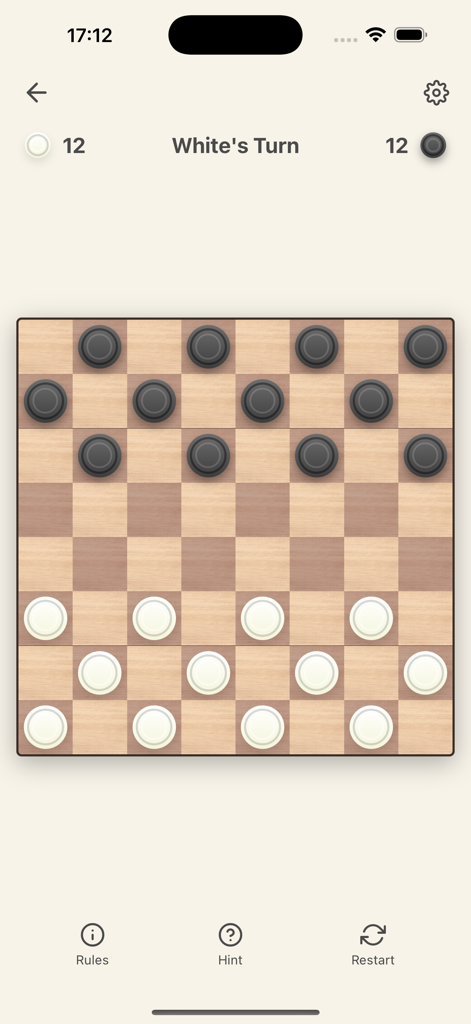 Checkers Pro 7 in 1 - Damebrett mit Holztextur und volumetrischen Figuren