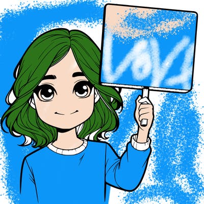 realistic girl holding up a sign