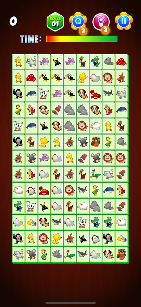 Onet Connect Animals Deluxe - Onet Connect Animals Deluxe tile matching puzzle board with animal icons