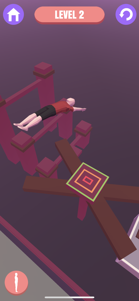 BACKFLIP - PARKOUR FLIP JUMP - パルクールフリップジャンプシミュレーターのプラットフォーム上に横たわる3Dラグドールキャラクター