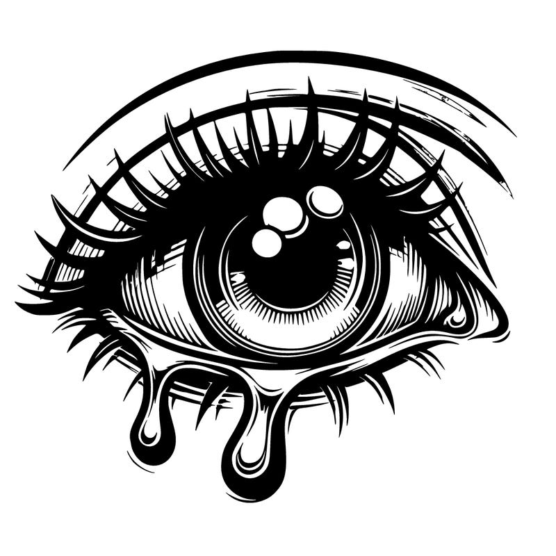 realistic eye crying