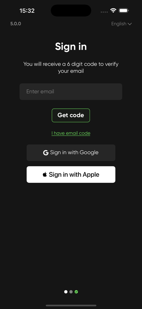 SIZZAPP Pro - SIZZAPP Pro app sign in screen with email and social login buttons