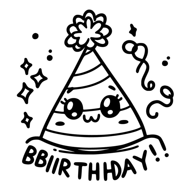 birthday hat with birthday sign