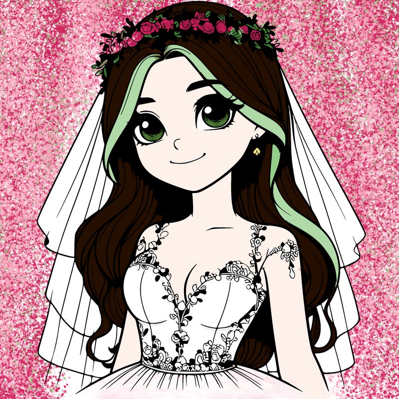 realistic girl in a wedding dress