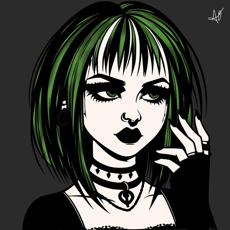 goth girl realistic