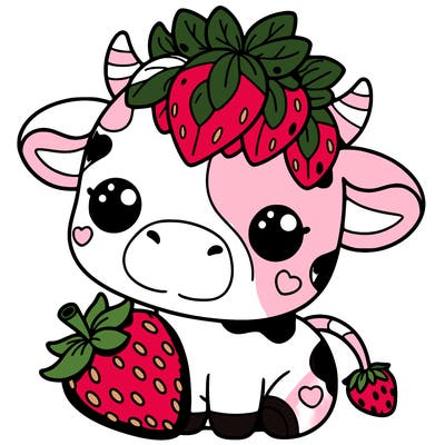 cute strawberry cow