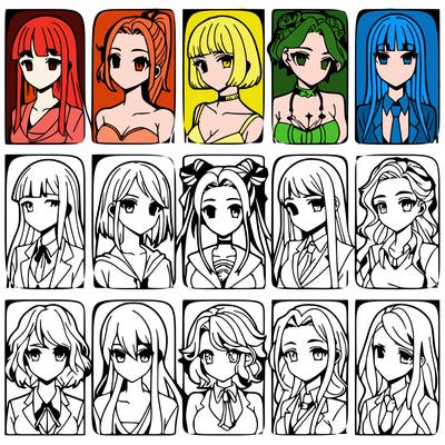 girls that look diffrent anime