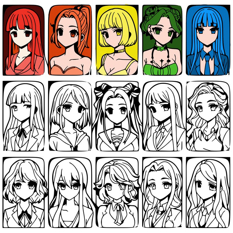 girls that look diffrent anime