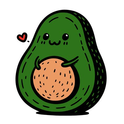 an avocado hugging an avocado