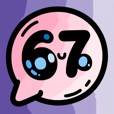 bubble that says 67