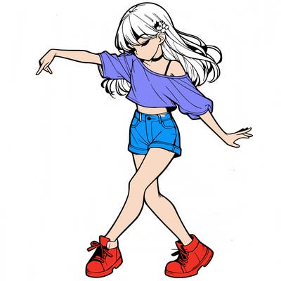 realistic girl danceing