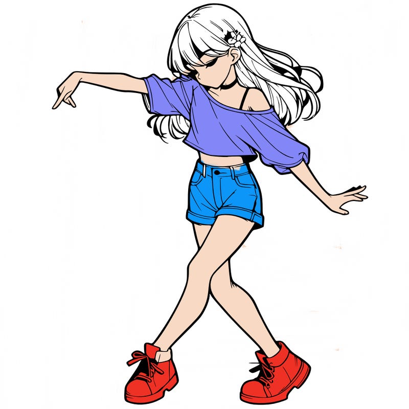 realistic girl danceing