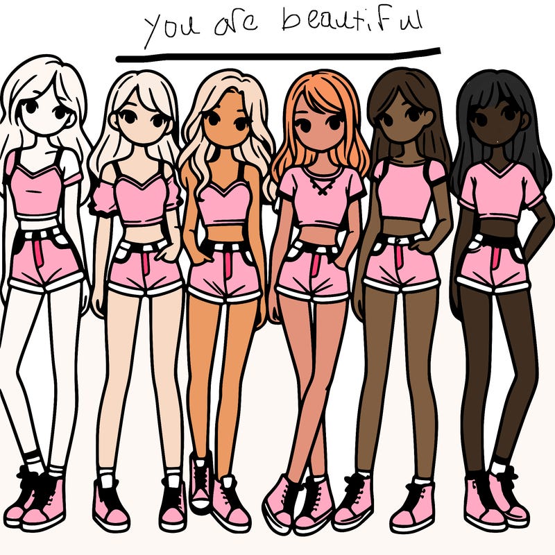 a group of girls wearing crop tops and shorts