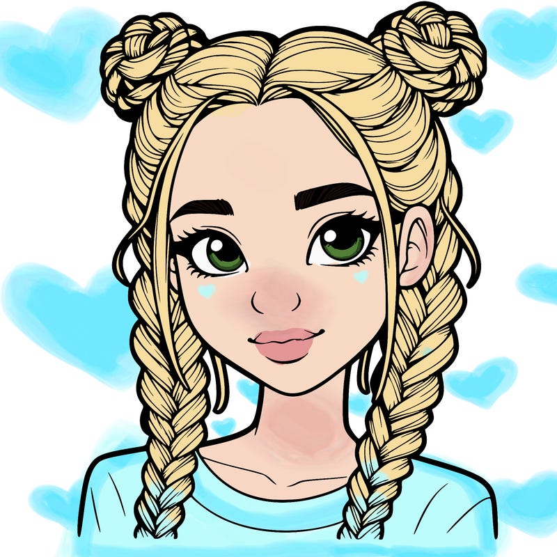 realistic girl with braids