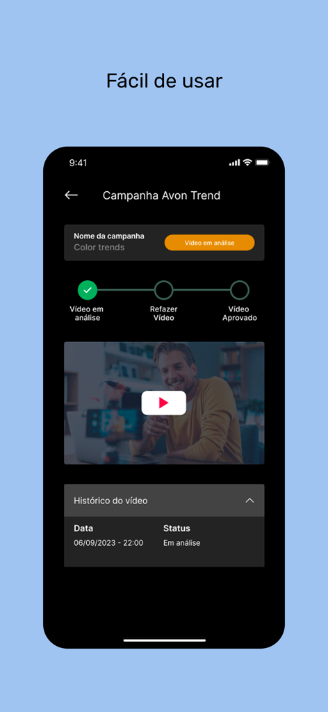D-Influencers - Mobile app interface showing the status of a video submission for an influencer marketing campaign.