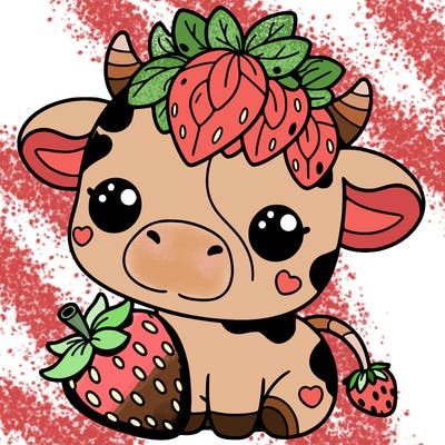 cute strawberry cow