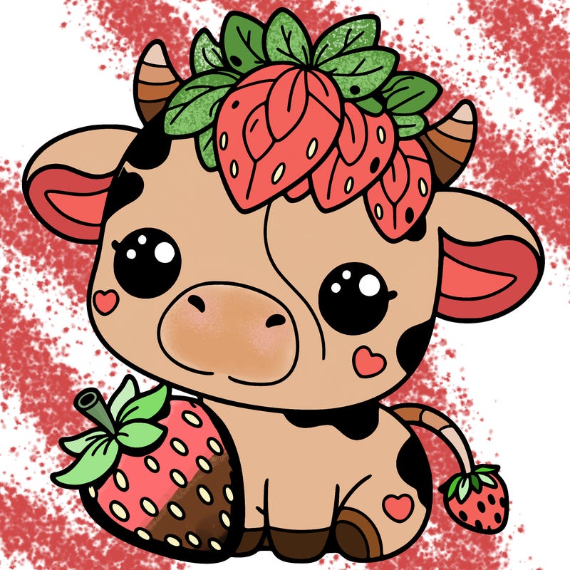 cute strawberry cow
