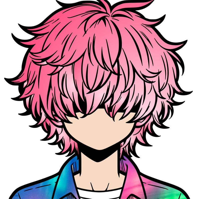 manga boy fluffy hair covering his eyes