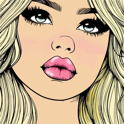 really realistic girl with lips