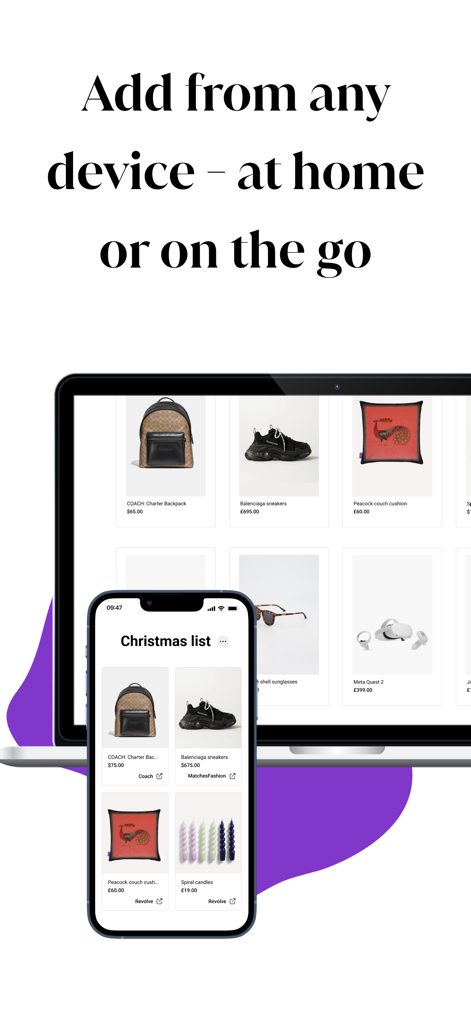 Moonsift wishlist syncing across laptop and mobile devices