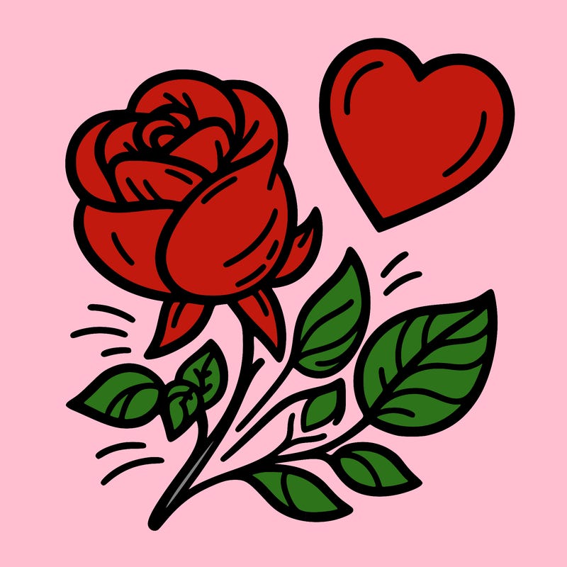 rose and heart
