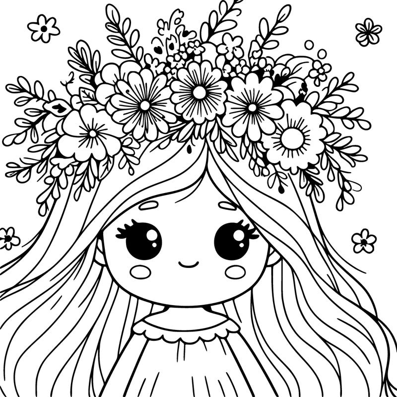 girl with flowers crown