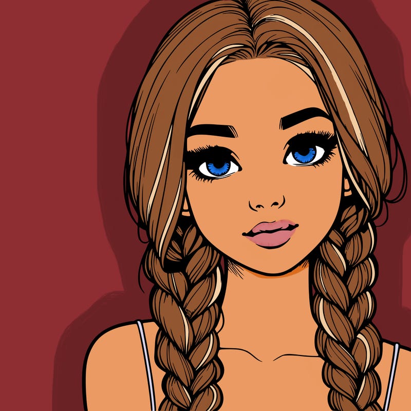 realistic girl with braids