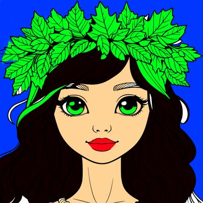 realistic girl with fall leaf crown