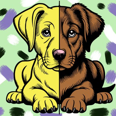 realistic dog split picture