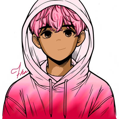 a realistic boy with a oversized hoodie