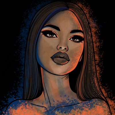 realistic woman with full lips