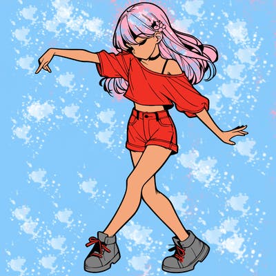 realistic girl danceing