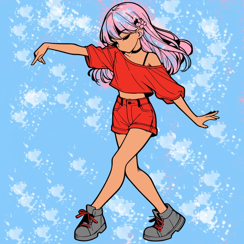 realistic girl danceing