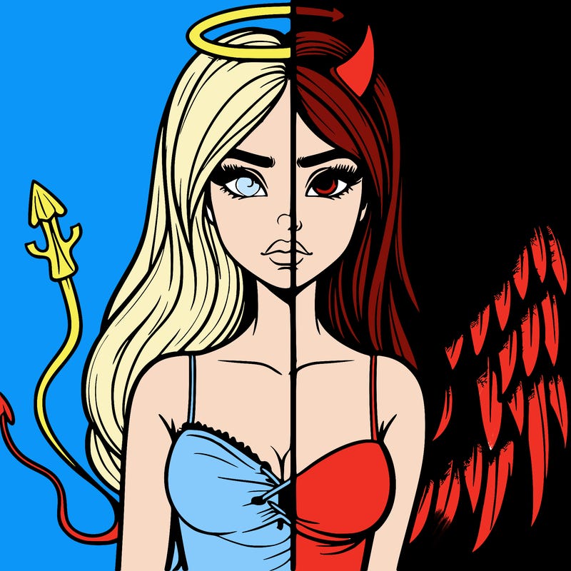 devil vs angel realistic girl