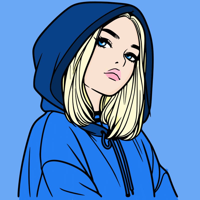 a realistic girl in a hoodie
