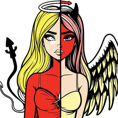 devil vs angel realistic girl