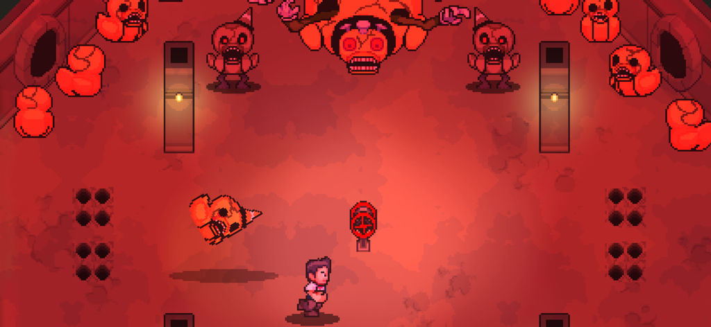 Super Dark Deception - Captura de tela do jogo de terror em pixel art Super Dark Deception com personagem e monstros