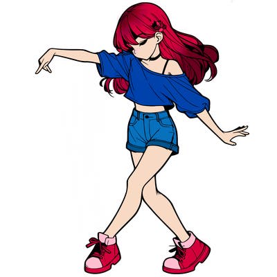 realistic girl danceing