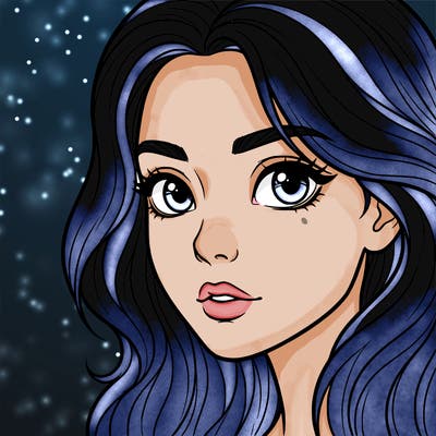 realistic girl with cute eyes,long flowing hair and up close