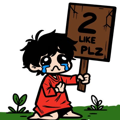 small poor toddler crying with sign that says 2 like plz