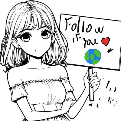 realistic pretty girl holding blank sign