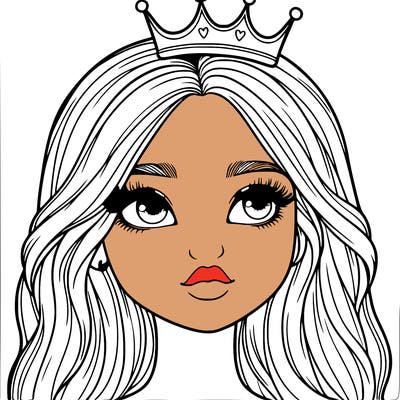 a realistic girl with a crown on