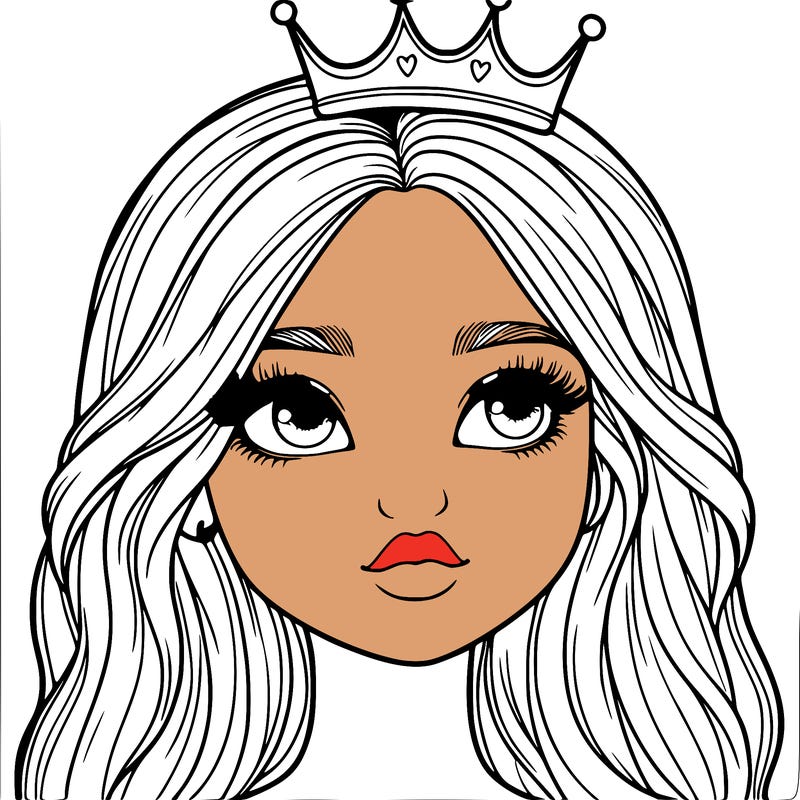a realistic girl with a crown on