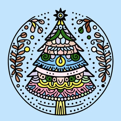 mandala sapin de noel
