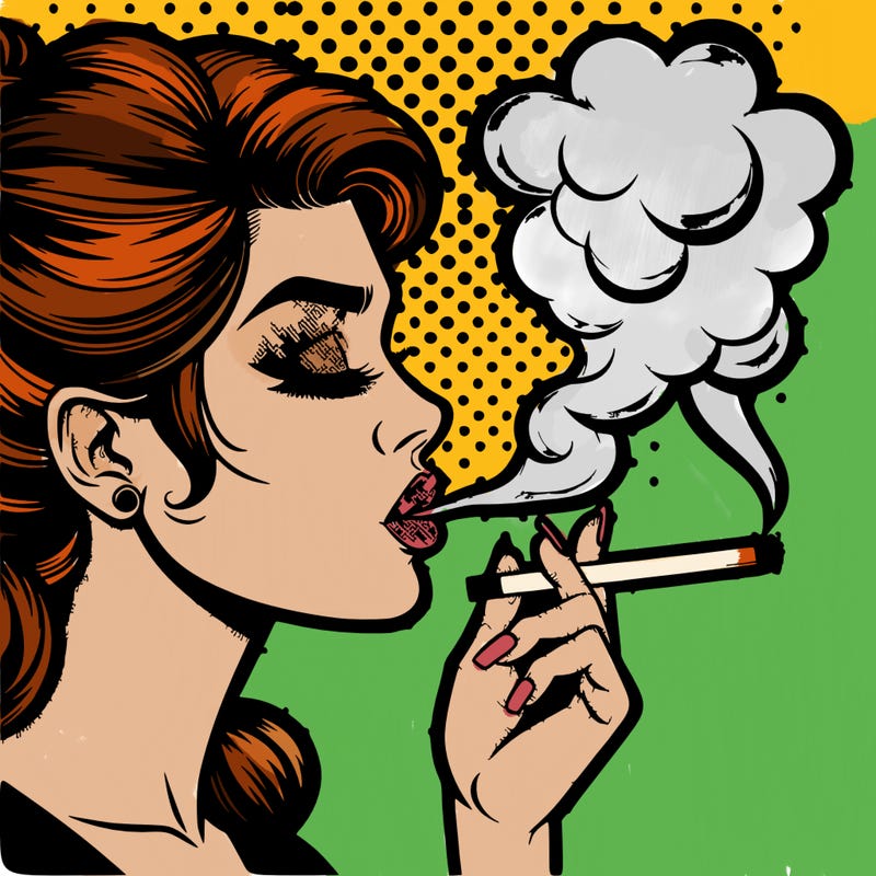 pop art girl smoking