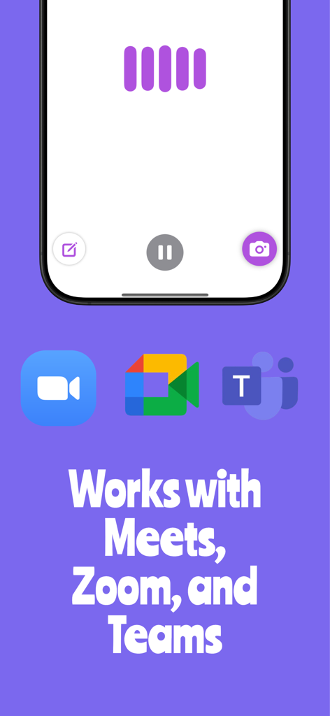 Wisp AI Note Taker - Wisp AI Note Taker interface showing compatibility with Google Meet Zoom and Microsoft Teams