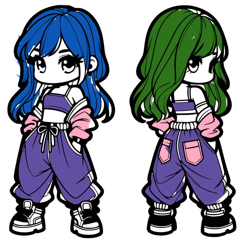 girl in crop top and baggy pants