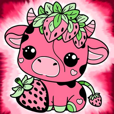 cute strawberry cow