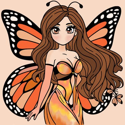 butterfly woman
